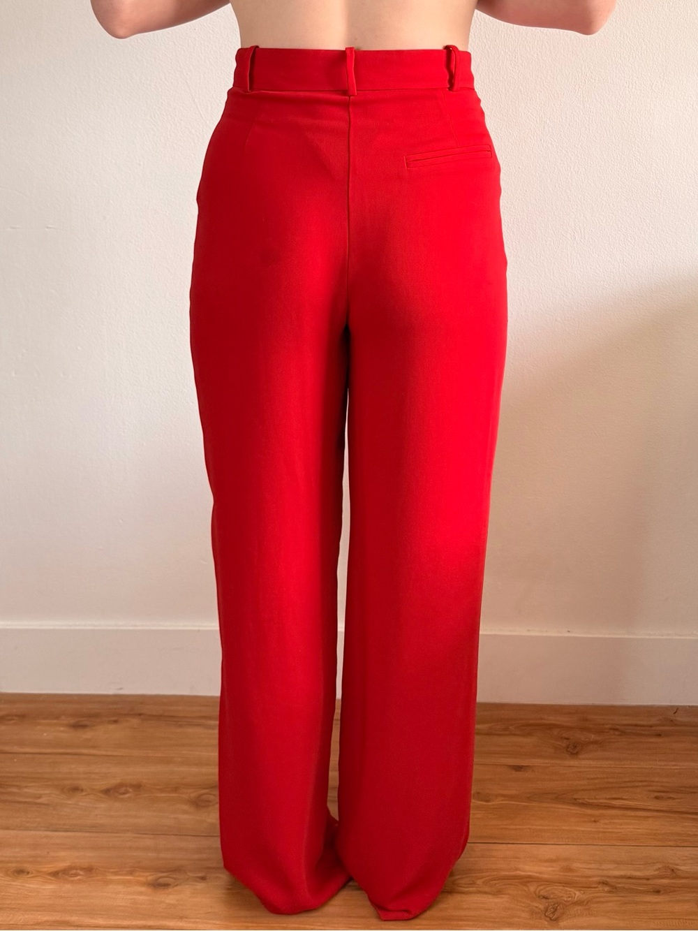 Babaton Red and Cream Lined Trousers - Picture 2 of 4